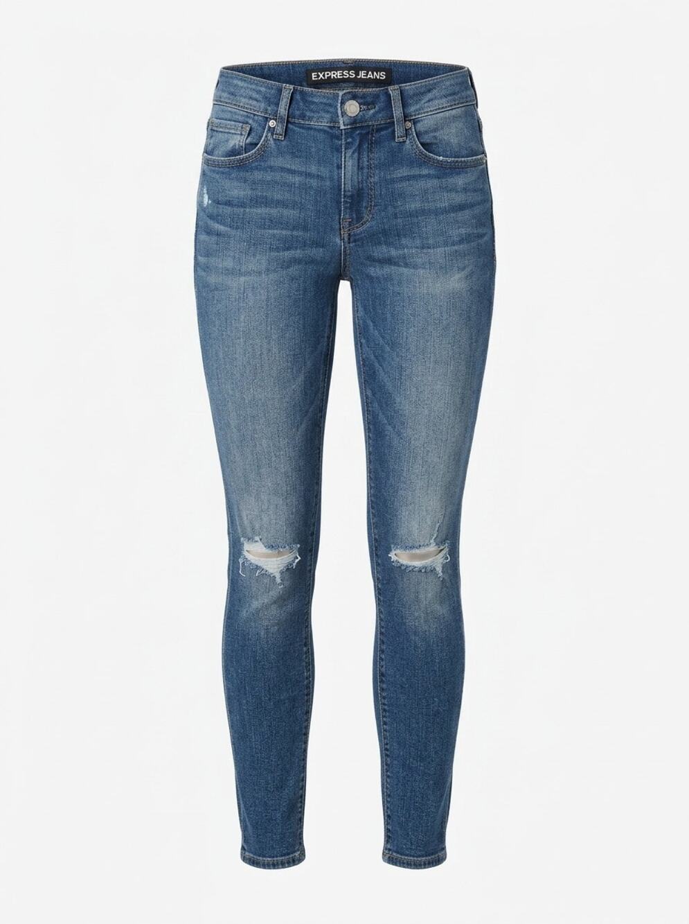 Express Legging Mid Rise Distressed Medium Wash Blue Jeans Women Size 0